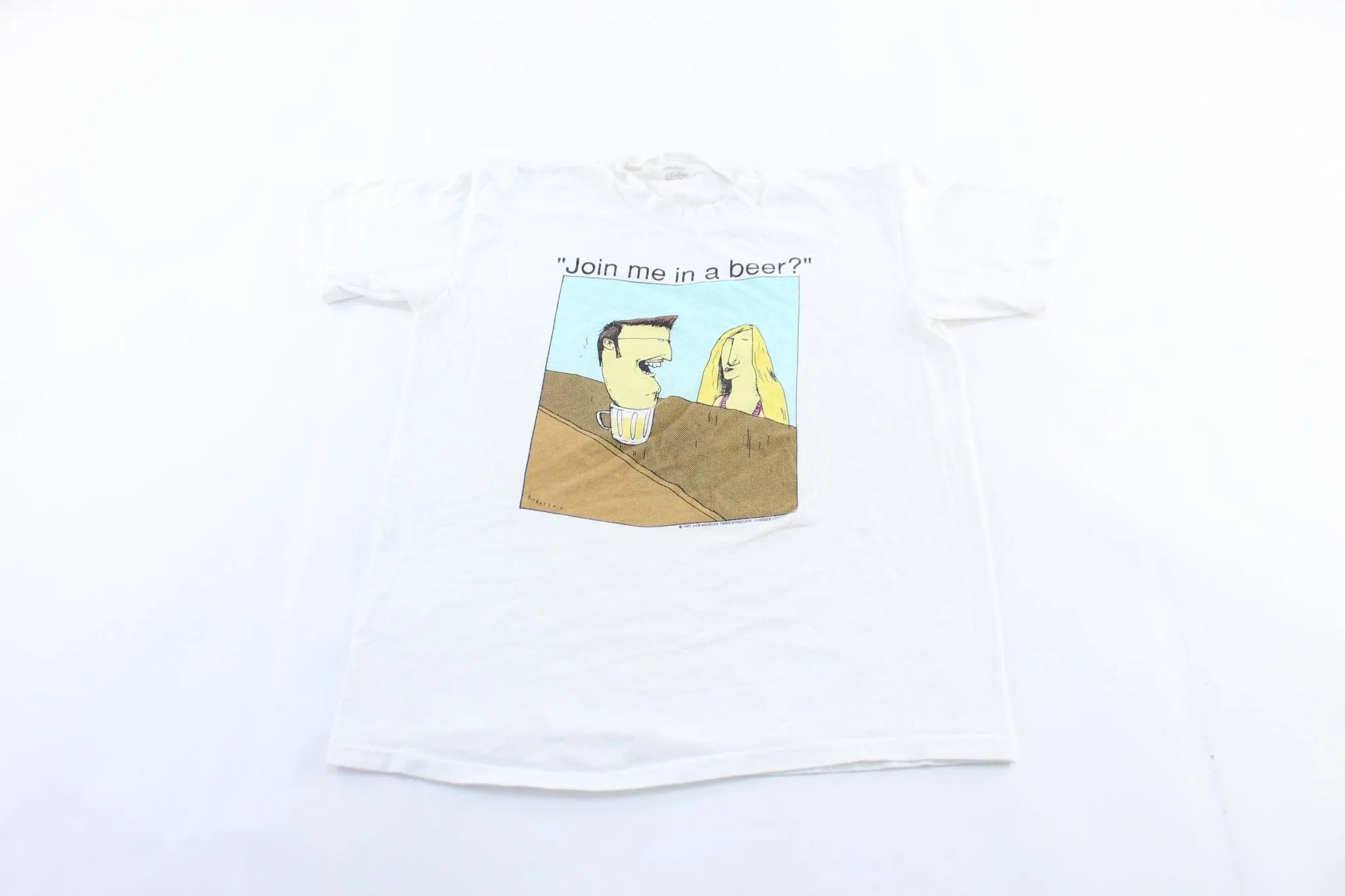 1991 Join Me In A Beer Comic Graphic T-Shirt