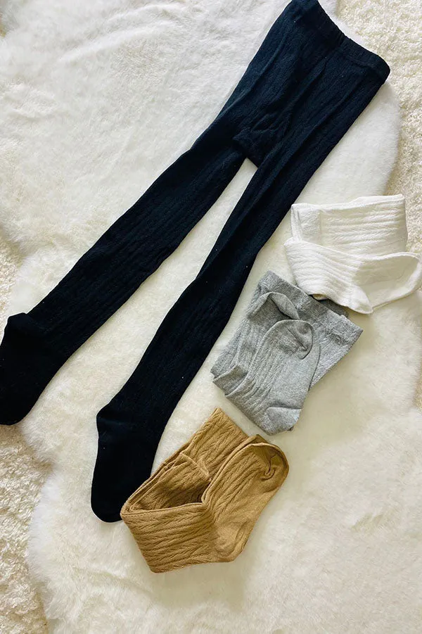 240620M Knit white tight girls legging socks wholesale