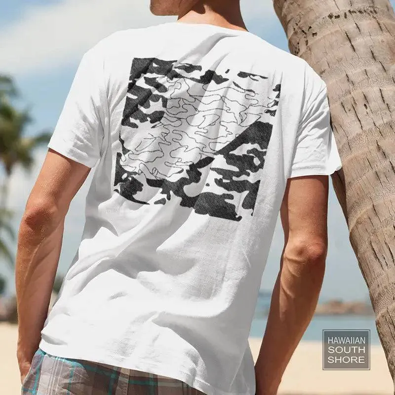 HawaiianSouthShore CAMO FIN Made in Hawaii S-2XL White