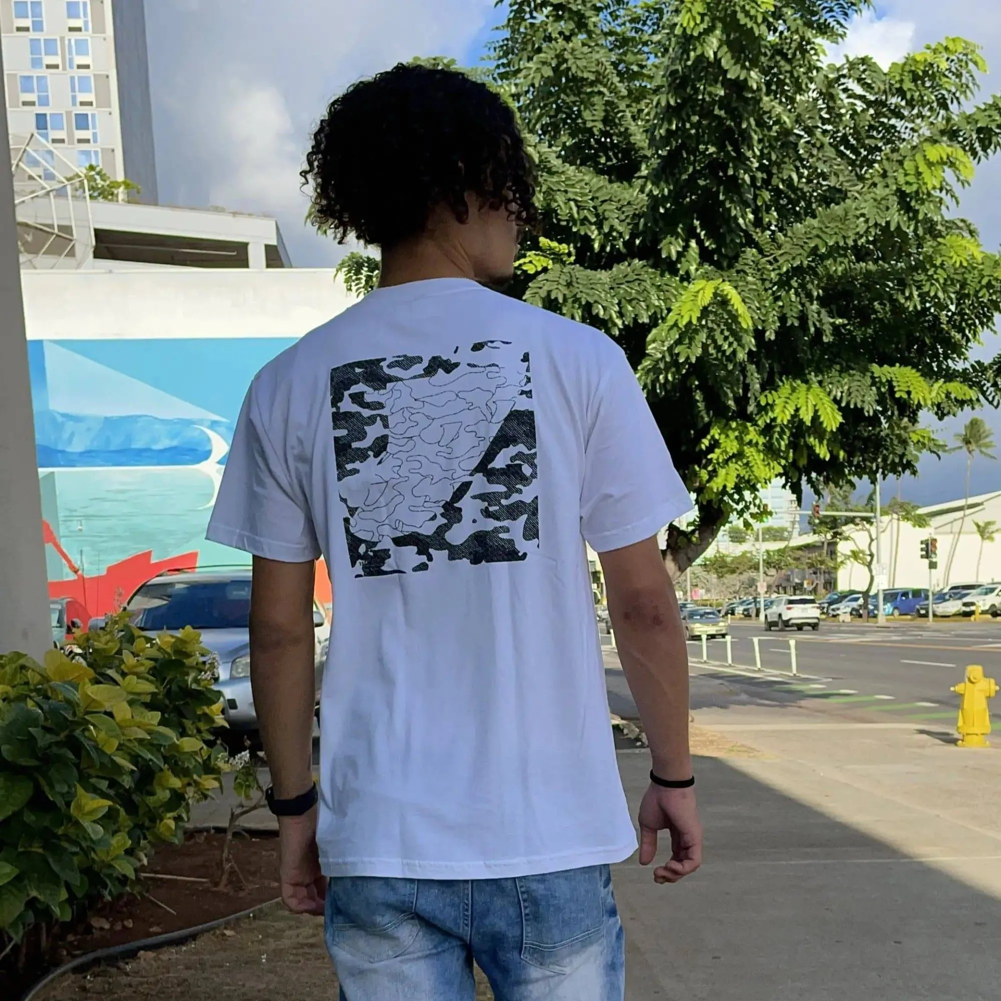 HawaiianSouthShore CAMO FIN Made in Hawaii S-2XL White