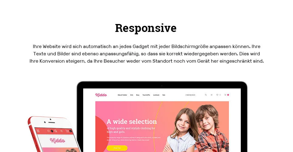Kids Kiddo Clothing Magento Website Design