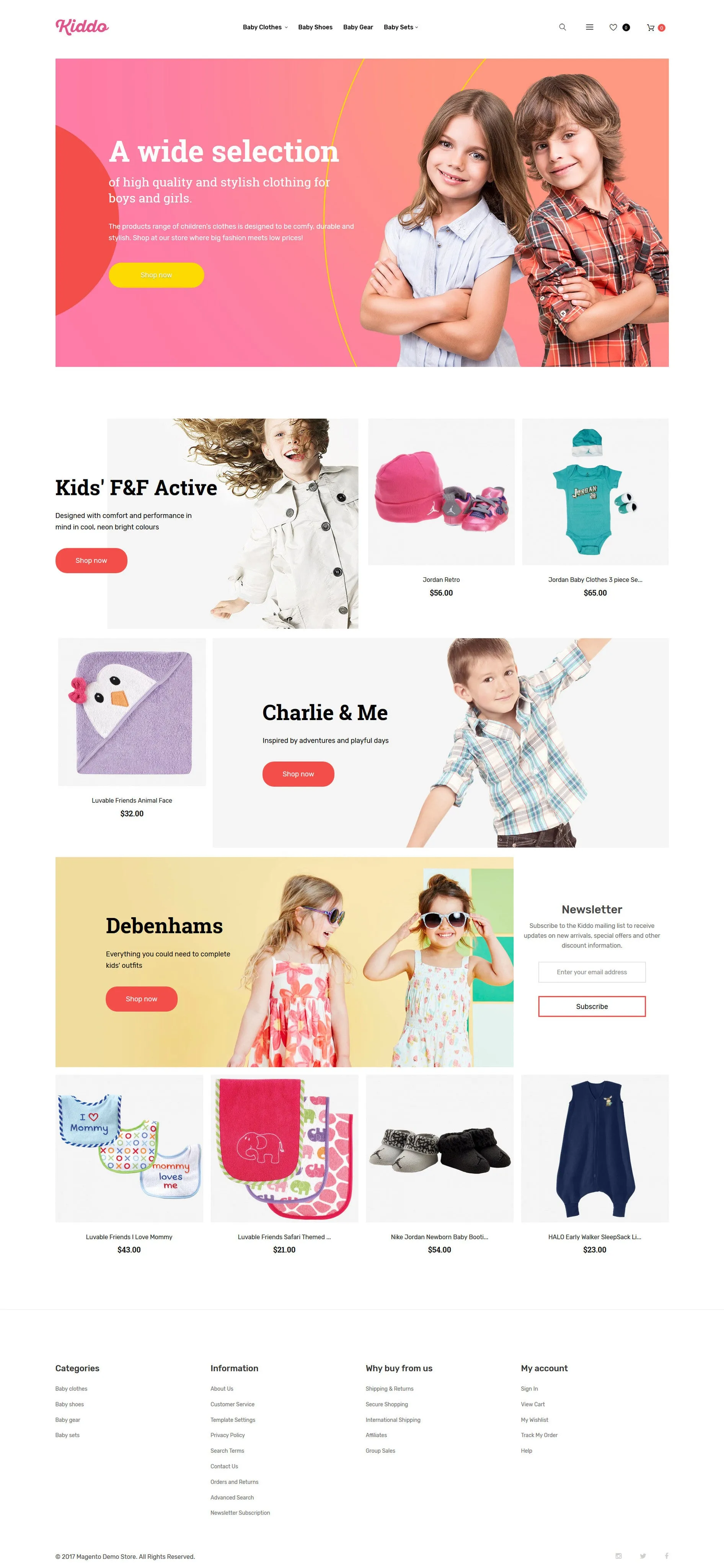 Kids Kiddo Clothing Magento Website Design