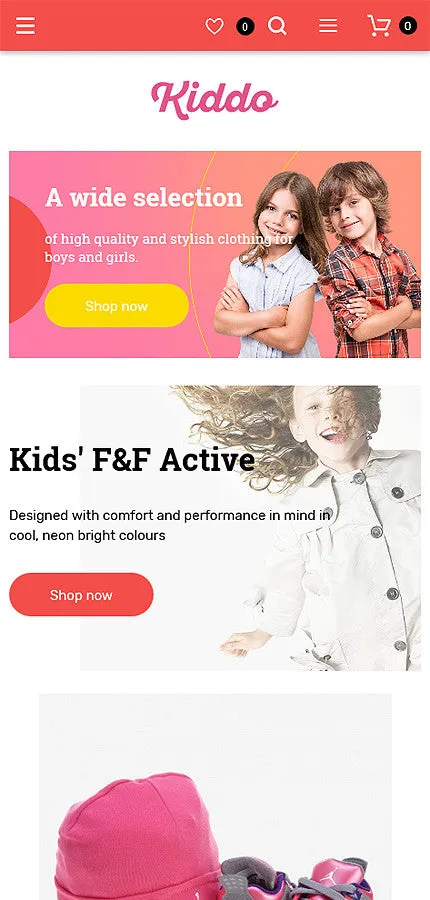 Kids Kiddo Clothing Magento Website Design